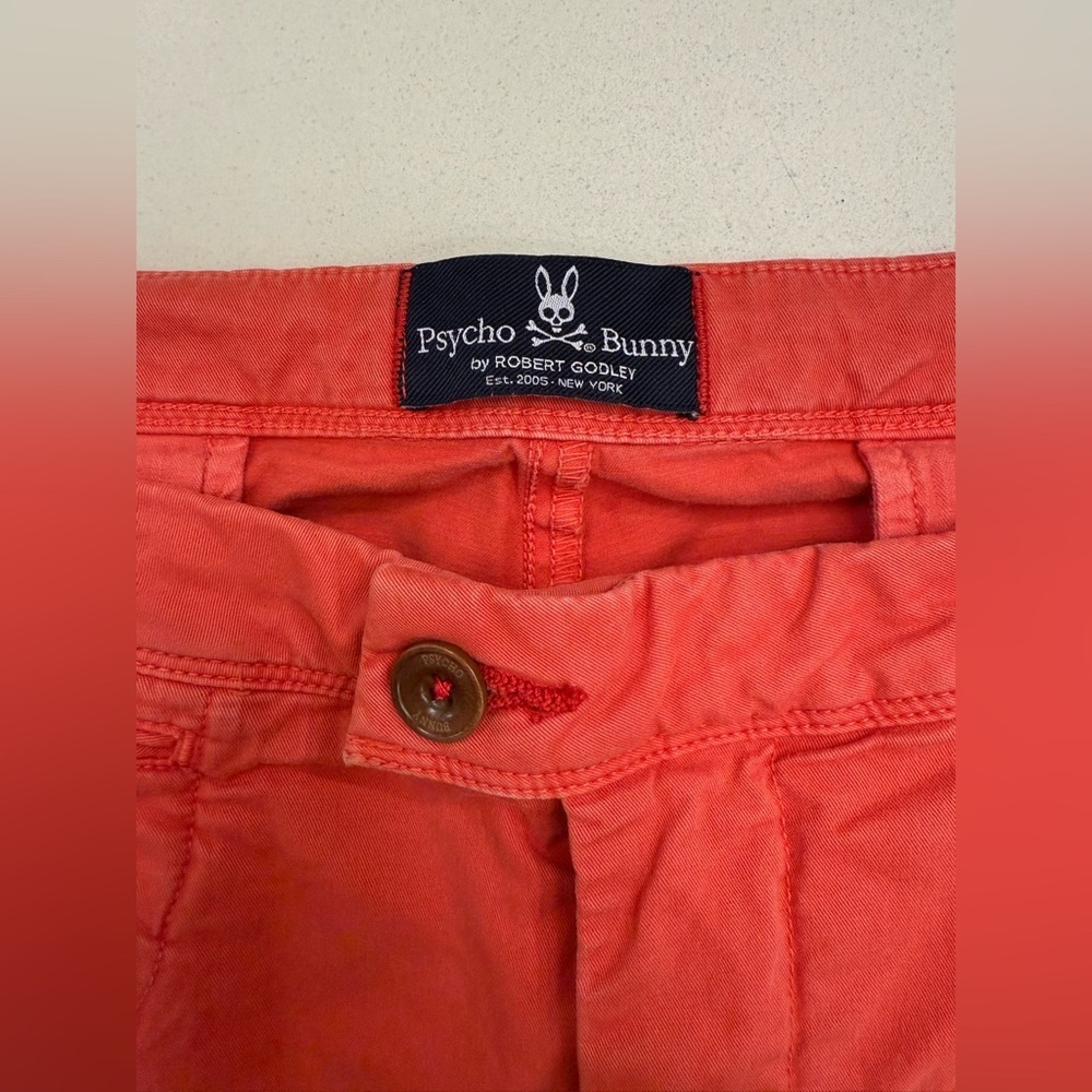 Psycho Bunny Vibrant Red Flat Front Shorts - Picture 6 of 9